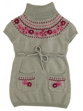 Maggie & Zoe Gray and Pink Turtleneck Knit Dress Size 2T